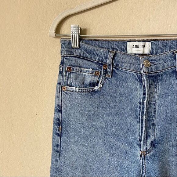 Agolde Nico Blue Jeans Skinny High Rise Slim Fit Cut Out Size 26 - Picture 9 of 11